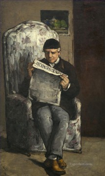 新聞を読む芸術家の父 ポール・セザンヌ Oil Paintings